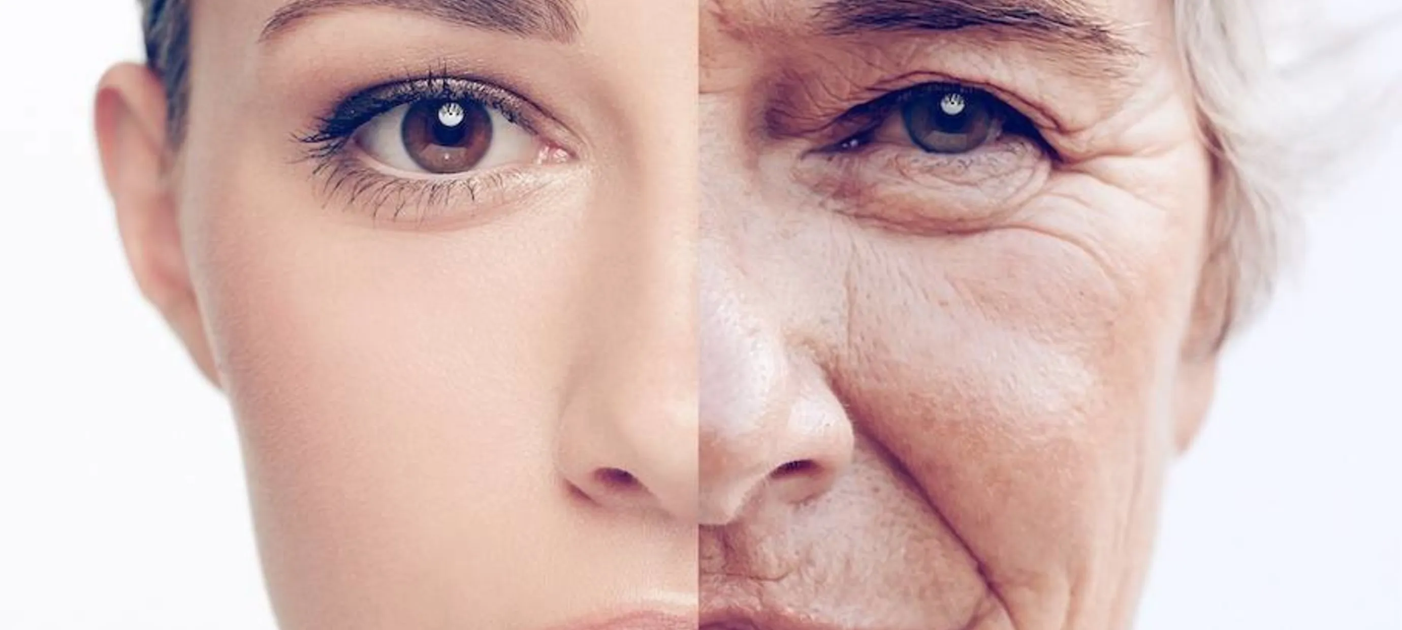 Vieillissement Cutané - Comparaison Avant/Après Comparaison visuelle du vieillissement de la peau : peau jeune versus peau mature